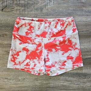 Fleo Tie-Dye Red and White Athletic Shorts